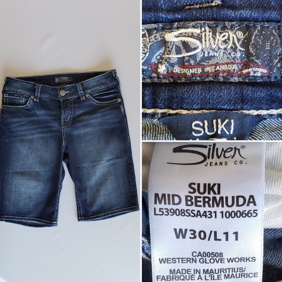 Silver Jeans Pants - Silver Suki Bermuda Jean shorts W 30 L 11